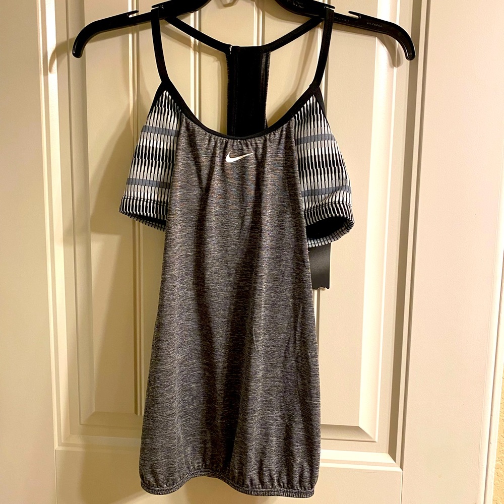 Nike gray black built in bra tank sz S